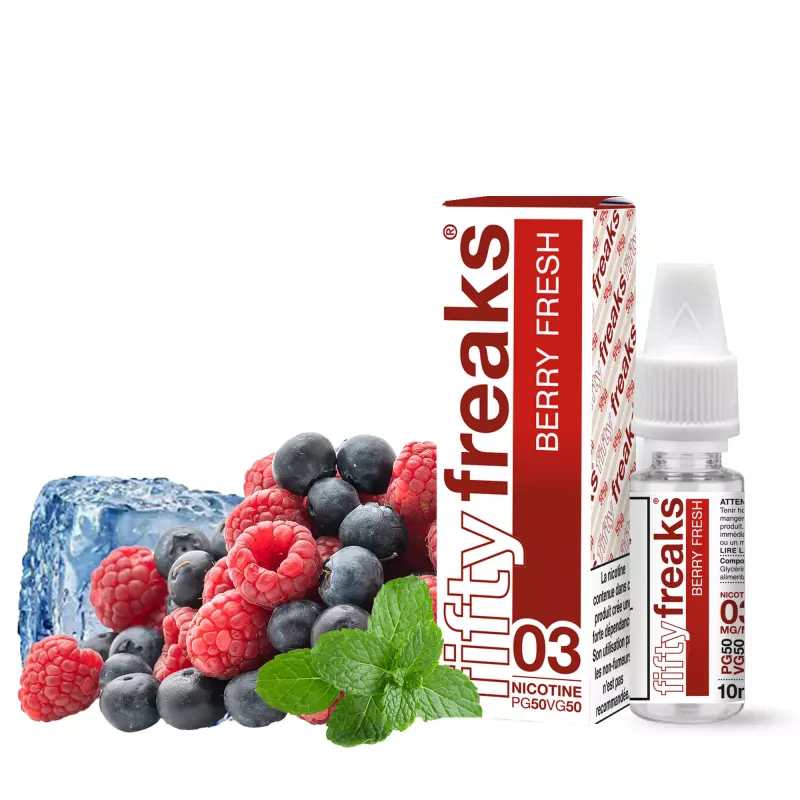 Flacon de e-liquide Berry Fresh 10ml de la gamme Fifty Freaks par Freaks Factory