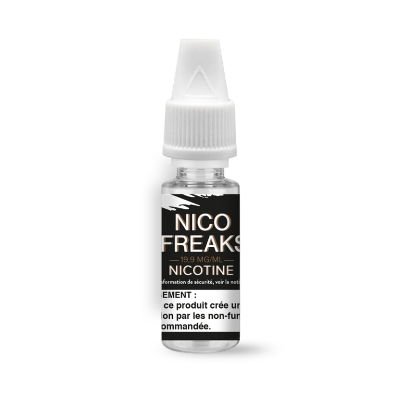 Flacon de 10ml du booster de nicotine NicoFreaks 19.9mg en 50/50 par la marque DIY Freaks