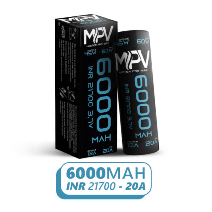 Chargeur Haut Drain 21700 IMR 6000mAh 12A continu 20A Pulse 58W pôle plat 70g