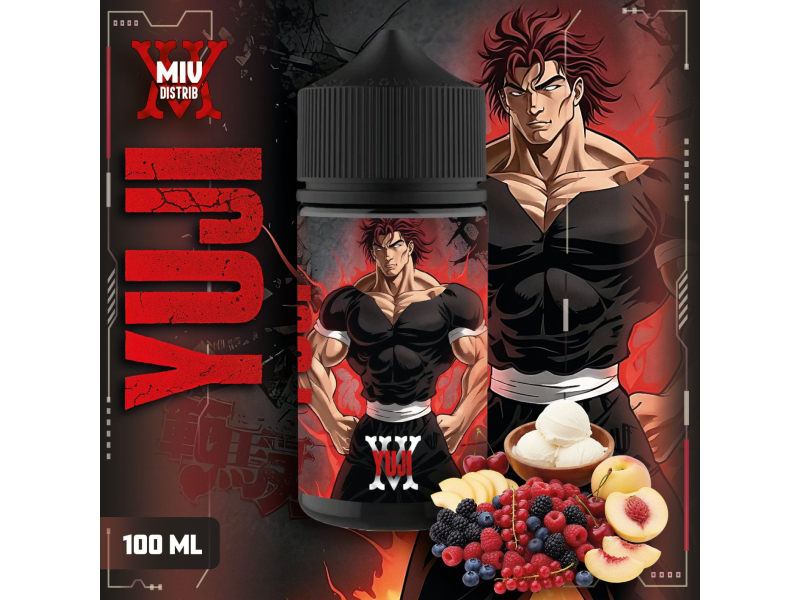 Miv Distrib Yuji 100ml e-liquide fruits rouges cerise rouge pêche blanche