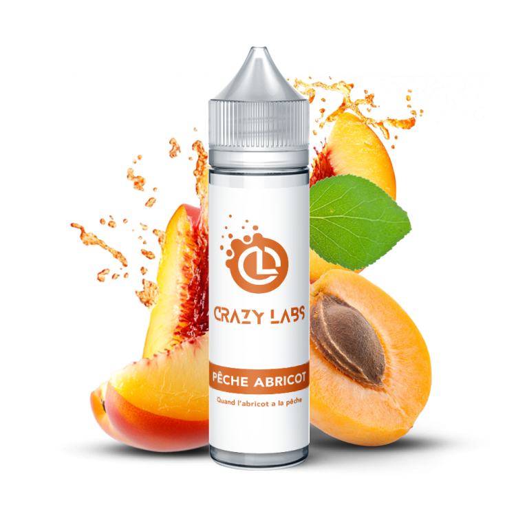 Pêche Abricot 50ml - Crazy Labs Pêche Abricot 50ml e-liquide fruité