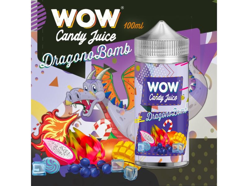 Wow Candy Juice Dragonobomb 100ml e-liquide fruit du dragon mangue cassis