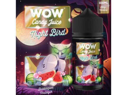 Wow Candy Juice Night Bird 100ml e-liquide chewing-gum pastèque