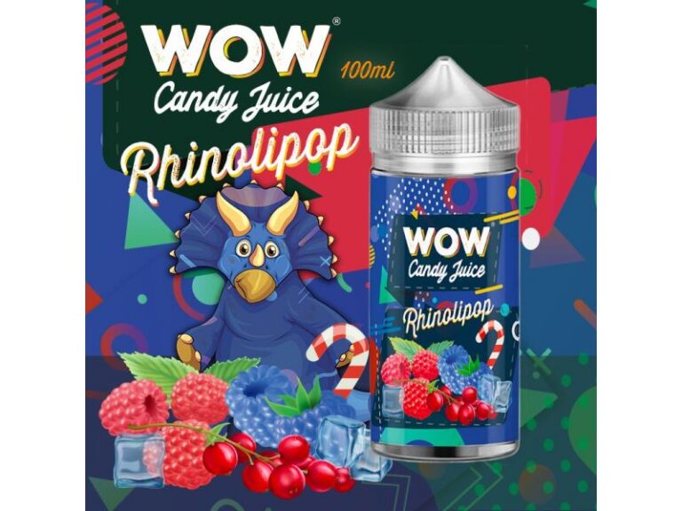 Wow Candy Juice Rhinolipop 100ml e-liquide framboise framboise bleue groseille