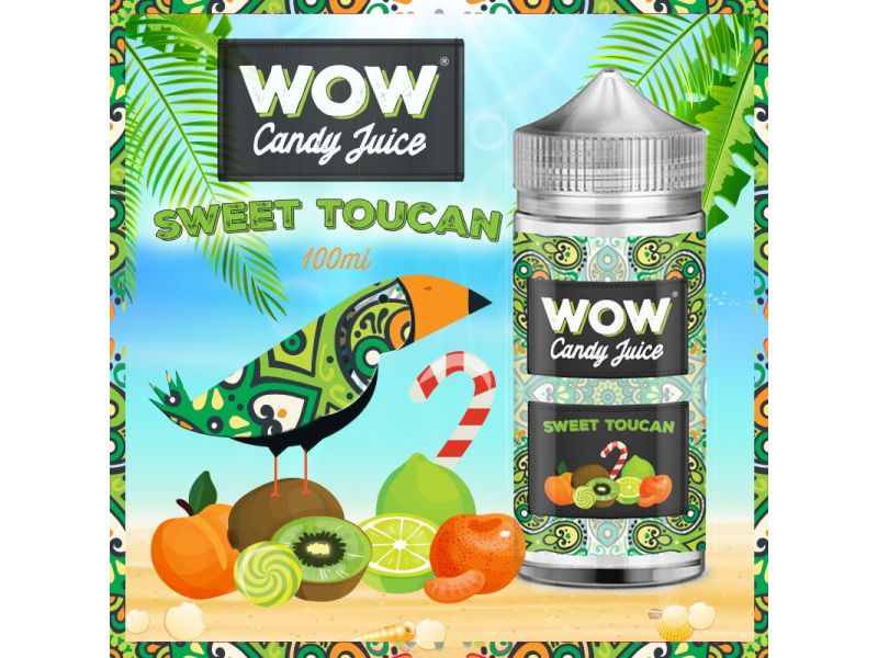 Wow Candy Juice Sweet Toucan 100ml e-liquide kiwi clémentine limette abricot