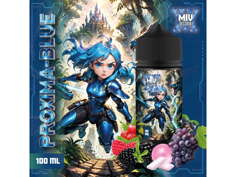 Miv Distrib Proxima Blue 100ml e-liquide raisin fruits des bois bubble gum