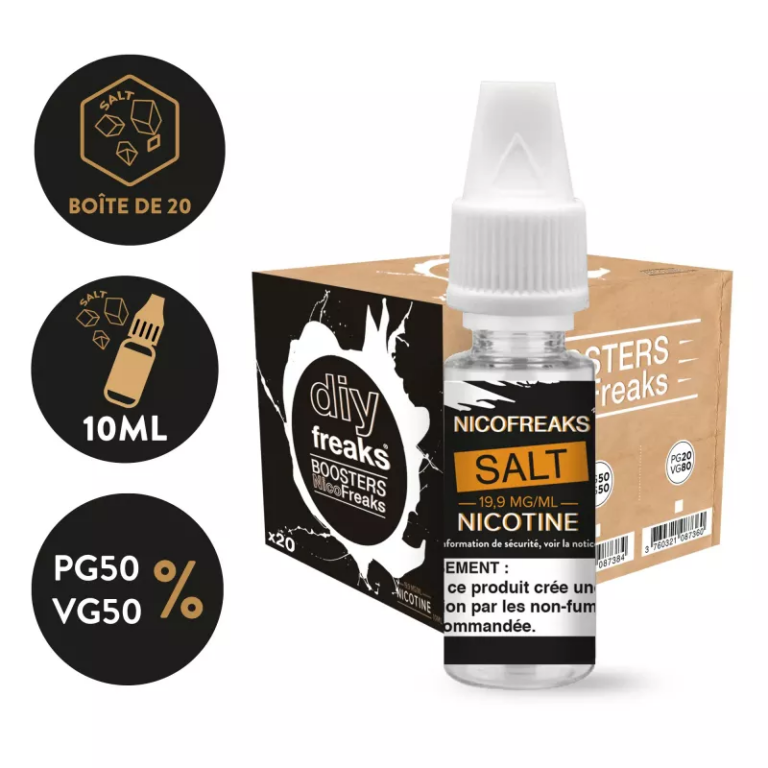 Boîte de 20 boosters NicoFreaks sels de nicotine 19,9mg 50/50 - The Freaks Factory