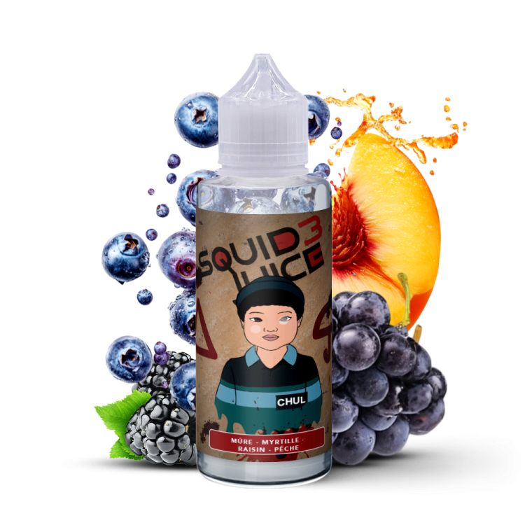 Chul 100ml e-liquide myrtille mûre raisin pêche