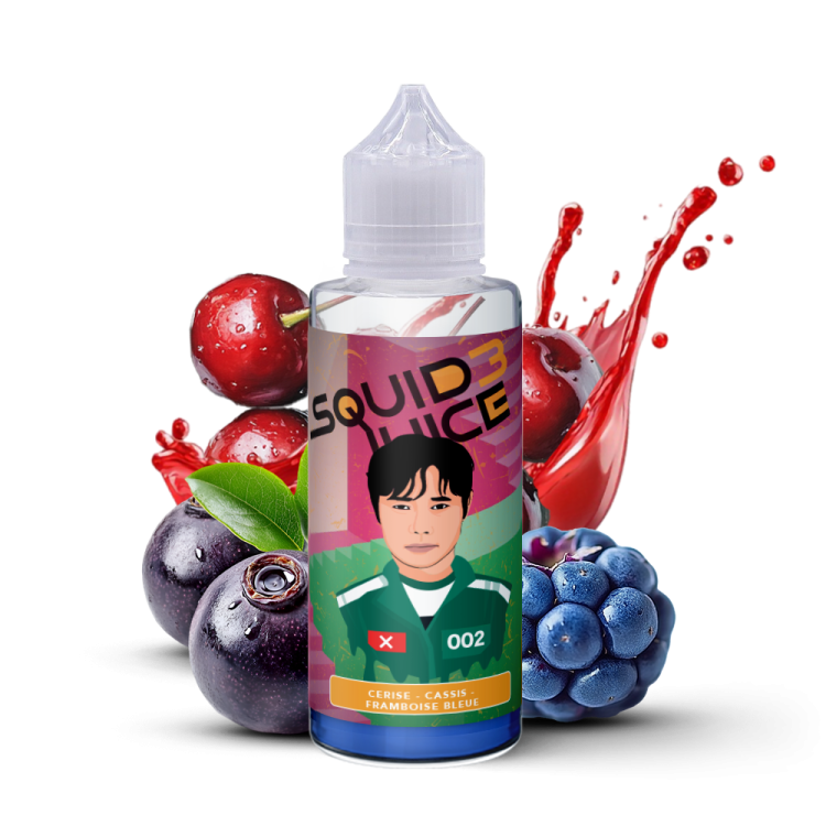 002 100ml e-liquide cerise cassis framboise bleue