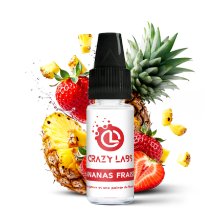 Flacon de e-liquide Ananas Fraise 10ml de la marque Crazy Labs