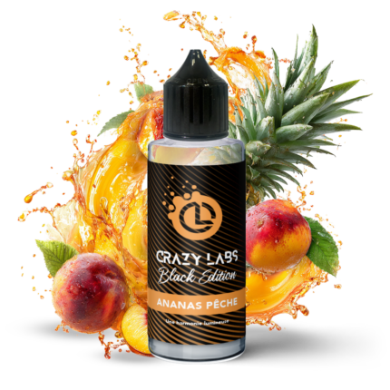 E-liquide Ananas Pêche 100ml (Flacon 140ml) - Crazy Labs Black Edition