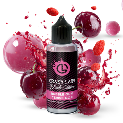 E-liquide Bubblegum Cerise Goji 100ml (Flacon 140ml) - Crazy Labs Black Edition