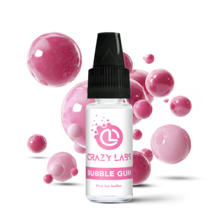 Flacon de e-liquide Bubble Gum 10ml de la marque Crazy Labs