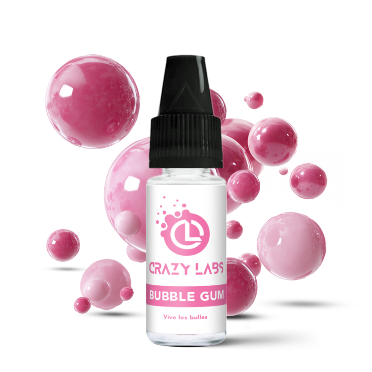 Flacon de e-liquide Bubble Gum 10ml de la marque Crazy Labs