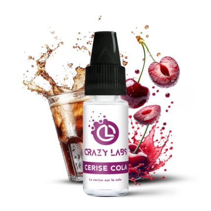 Flacon de e-liquide Cerise Cola 10ml de la marque Crazy Labs