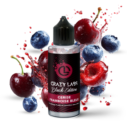 E-liquide Cerise Framboise Bleue 100ml (Flacon 140ml) - Crazy Labs Black Edition