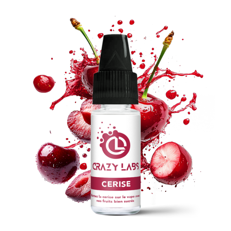 lacon de e-liquide Cerise 10ml de la marque Crazy Labs