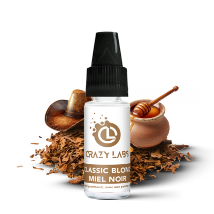 Flacon de e-liquide Classic Blond Miel Noir 10ml de la marque Crazy Labs