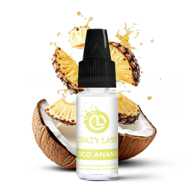 Flacon de e-liquide Coco Ananas 10ml de la marque Crazy Labs