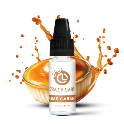 Flacon de e-liquide Crème Caramel 10ml de la marque Crazy Labs