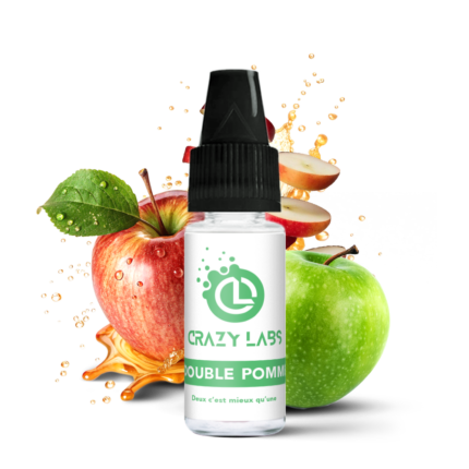 Flacon de e-liquide Double Pomme 10ml de la marque Crazy Labs