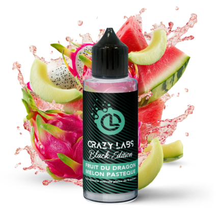 E-liquide Fruit du Dragon Melon Pastèque 100ml (Flacon 140ml) - Crazy Labs Black Edition
