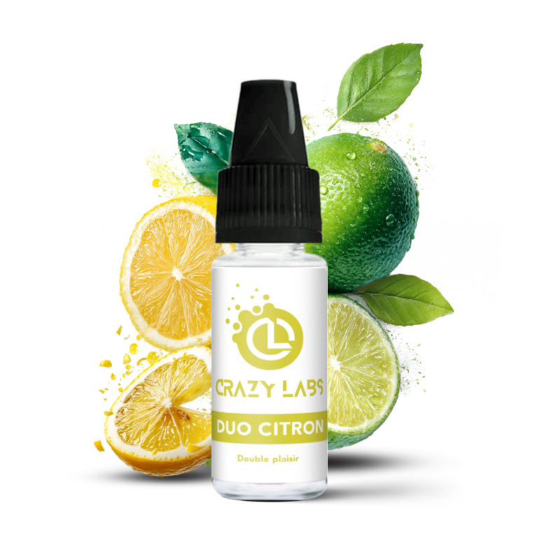 Flacon de e-liquide Duo Citron 10ml de la marque Crazy Labs