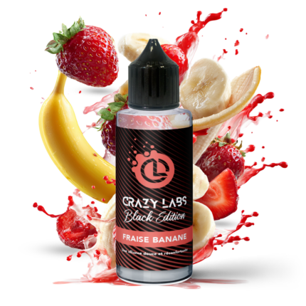 E-liquide Fraise Banane 100ml (Flacon 140ml) - Crazy Labs Black Edition