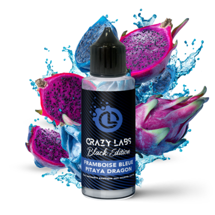 E-liquide Framboise Bleue Pitaya 100ml (Flacon 140ml) - Crazy Labs Black Edition
