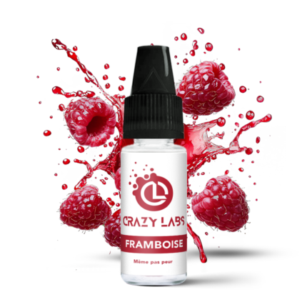 Flacon de e-liquide Framboise 10ml de la marque Crazy Labs