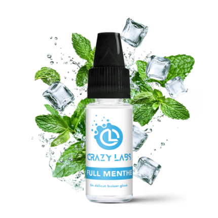 Flacon de e-liquide Full Menthe 10ml de la marque Crazy Labs