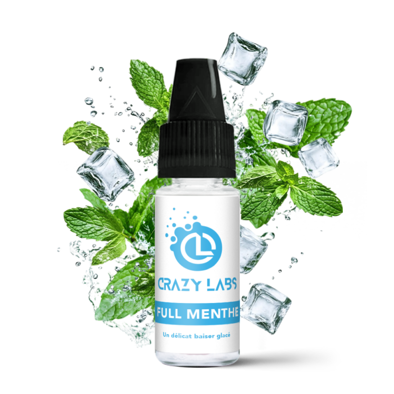 Flacon de e-liquide Full Menthe 10ml de la marque Crazy Labs