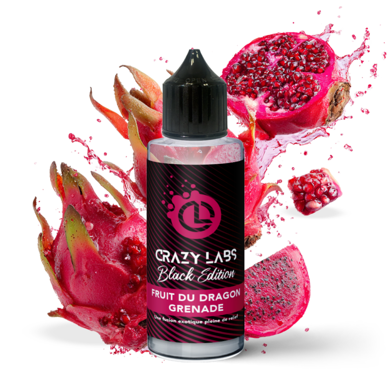 E-liquide Fruit du Dragon Grenade 100ml (Flacon 140ml) - Crazy Labs Black Edition