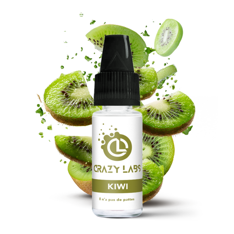 Flacon de e-liquide Kiwi 10ml de la marque Crazy Labs