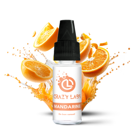 Flacon de e-liquide Mandarine 10ml de la marque Crazy Labs