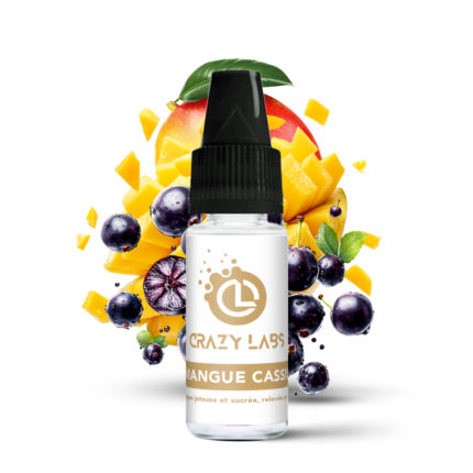 Flacon de e-liquide Mangue Cassis 10ml de la marque Crazy Labs