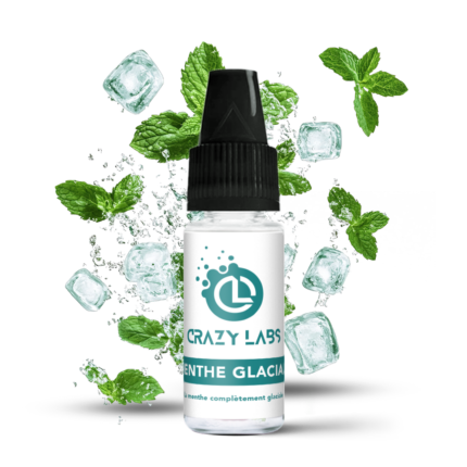 Flacon de e-liquide Menthe Glaciale 10ml de la marque Crazy Labs