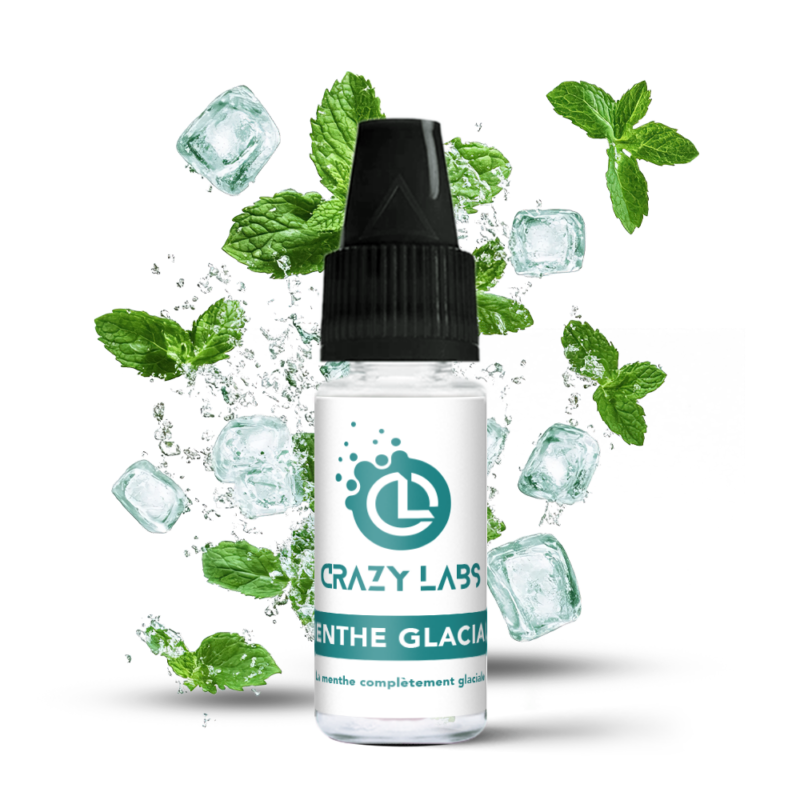 Flacon de e-liquide Menthe Glaciale 10ml de la marque Crazy Labs