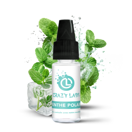 Flacon de e-liquide Menthe Polaire 10ml de la marque Crazy Labs