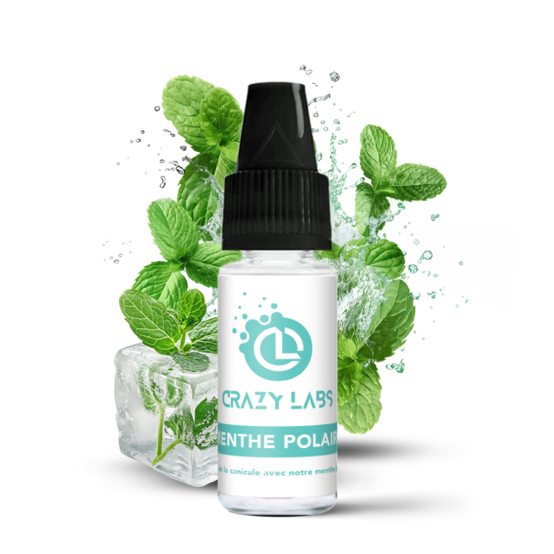Flacon de e-liquide Menthe Polaire 10ml de la marque Crazy Labs