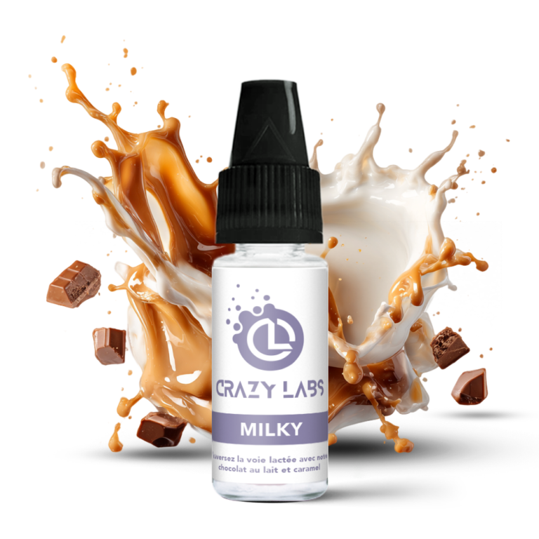 Flacon de e-liquide Milky 10ml de la marque Crazy Labs
