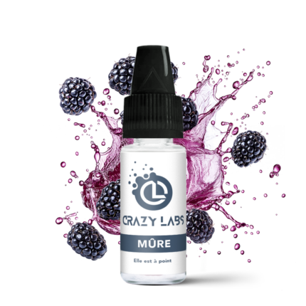 Flacon de e-liquide Mûre 10ml de la marque Crazy Labs