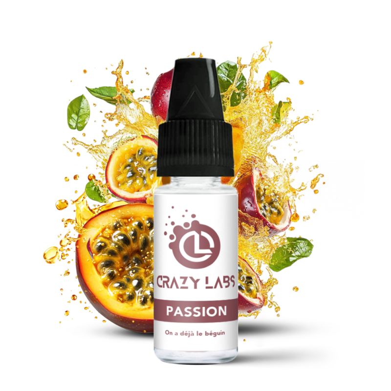 Flacon de e-liquide Passion 10ml de la marque Crazy Labs