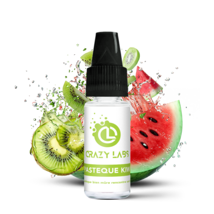 Flacon de e-liquide Pastéque Kiwi 10ml de la marque Crazy Labs