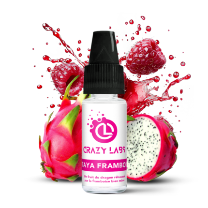 Flacon de e-liquide Pitaya Framboise 10ml de la marque Crazy Labs
