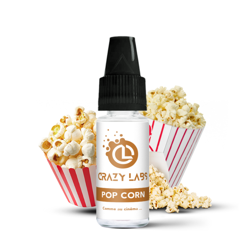 Flacon de e-liquide Pop Corn 10ml de la marque Crazy Labs