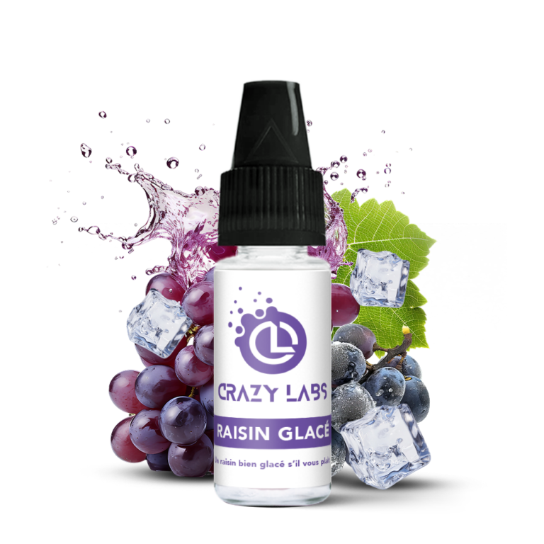 Flacon de e-liquide Raisin Glacé 10ml de la marque Crazy Labs