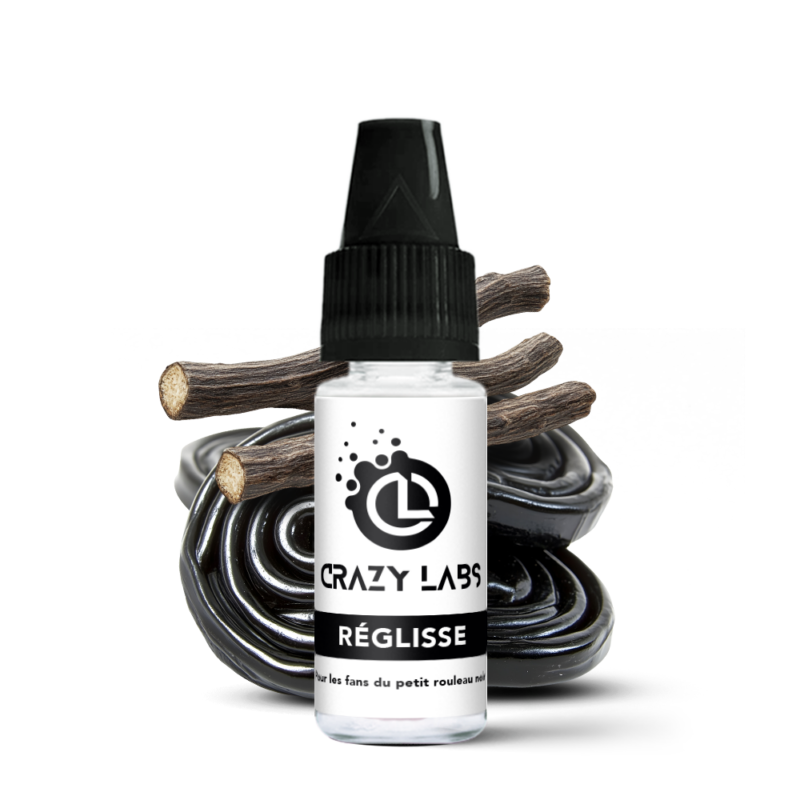 Flacon de e-liquide Réglisse 10ml de la marque Crazy Labs