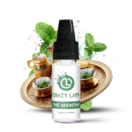Flacon de e-liquide Thé Menthe 10ml de la marque Crazy Labs