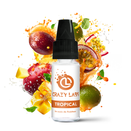 Flacon de e-liquide Tropical 10ml de la marque Crazy Labs